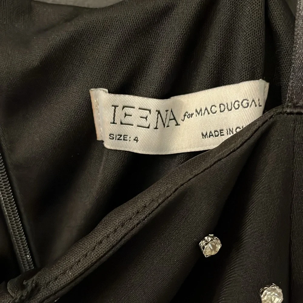 Ieena for Mac Duggal black one shoulder dress with rhinestones 55667 - Picture 3 of 6